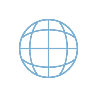 graphic of a light blue globe