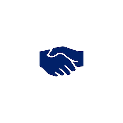 graphic of blue hands shaking