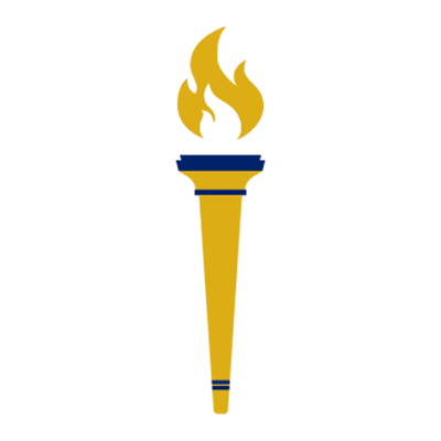 graphic of yellow and blue torch